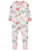 Baby 1-Piece Dinosaur Fleece Footie Pajamas, image 1 of 6 slides
