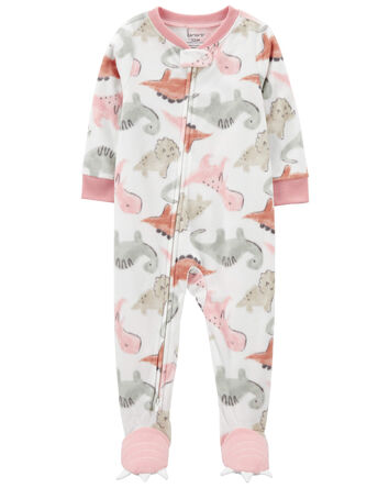 Baby 1-Piece Dinosaur Fleece Footie Pajamas, 