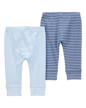 Baby 2-Pack Pull-On Cotton Pants, 