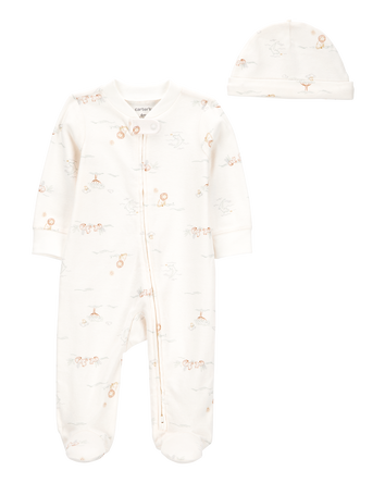 Baby 2-Piece 2-Way Zip Sleep & Play & Cap Set, 
