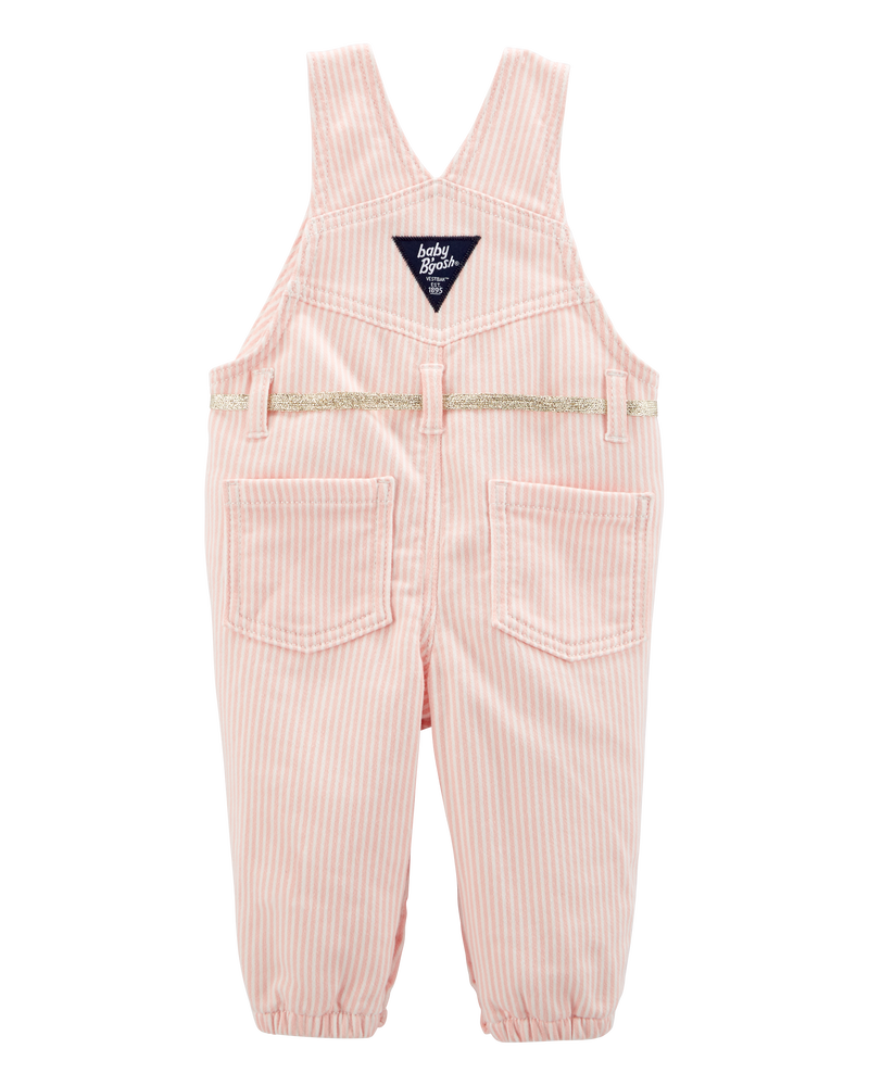 Baby Denim Hickory Stripe Overalls, image 2 of 4 slides