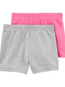 Pink/Grey - Toddler 2-Pack Tumbling Shorts