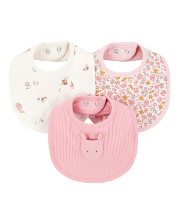 Baby 3-Pack Floral Bibs, 