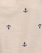 Baby 2-Piece Anchor Tee & Overall Set - Tan/Ivory, image 5 of 6 slides
