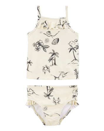 Toddler 2-Piece Beach Print Tankini Set, 
