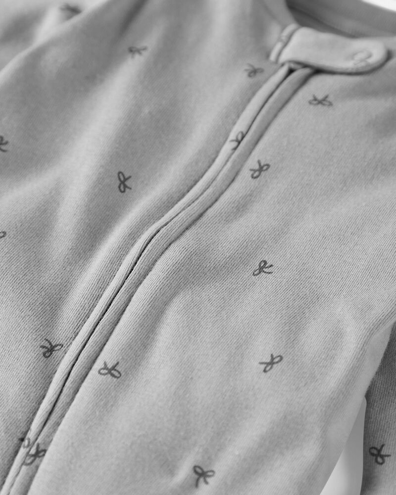 Baby Organic Cotton Sleep & Play Pajamas in Bows, image 2 of 4 slides