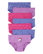 Kid 7-Pack Unicorn Brief Stretch Cotton Undies, image 1 of 4 slides