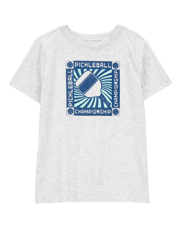 Kid Pickleball Championship Short-Sleeve Graphic Tee - Grey, 