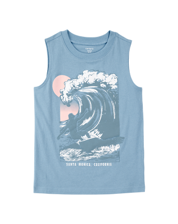 Kid Wave Graphic Surf Tank - Blue, 