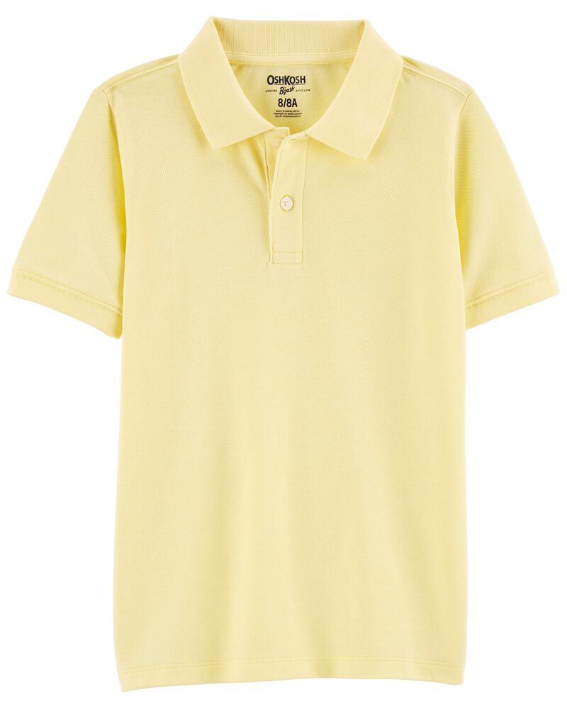 Kid Yellow Piqué Polo Shirt, image 1 of 2 slides