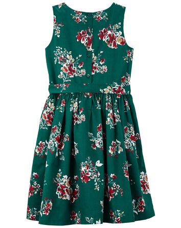 Kid Floral Sateen Dress, 