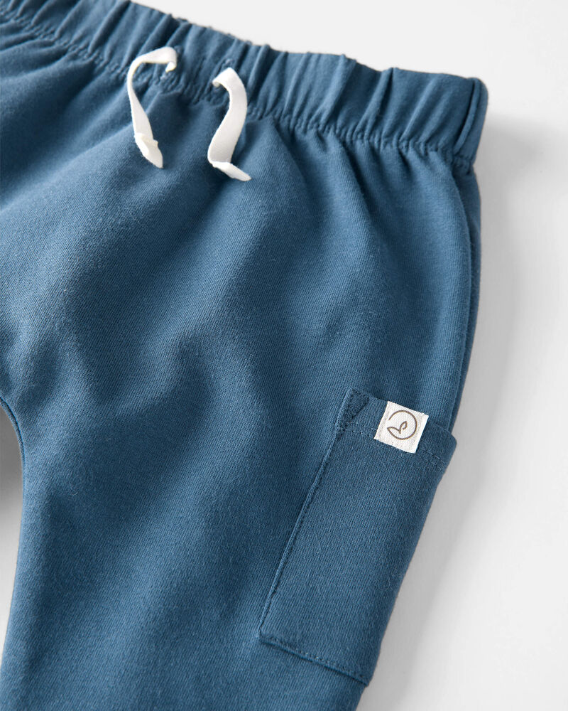 Baby 2-Pack Organic Cotton Pants in Heather Grey & Deep Teal, image 2 of 5 slides