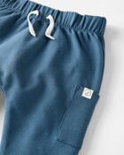 Baby 2-Pack Organic Cotton Pants in Heather Grey & Deep Teal, image 2 of 5 slides