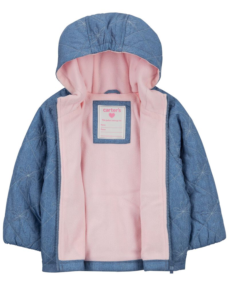 Toddler Quilted Chambray Mid-Weight Jacket, image 2 of 3 slides