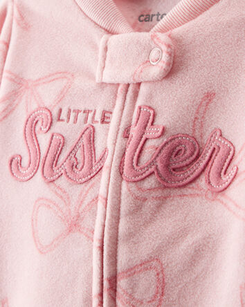 Baby Girl Bow Print Loose Fit Long-Sleeve Sleep & Play - Pink, 