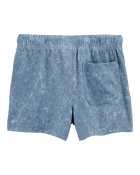 Toddler Solid Pull-On Knit Shorts - Blue, image 4 of 6 slides
