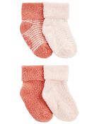 Baby 4-Pack Foldover Chenille Booties, image 1 of 2 slides