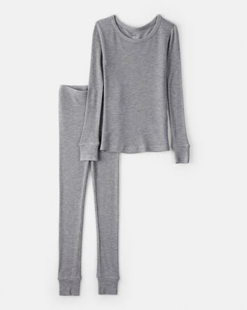 Toddler Boy PurelySoft Long-Sleeve 2-Piece Pajamas - Grey, 