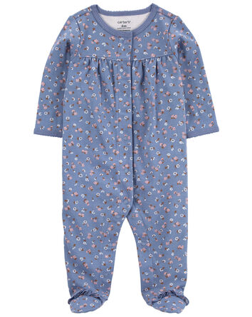 Baby Floral Snap-Up Cotton Sleep & Play, 