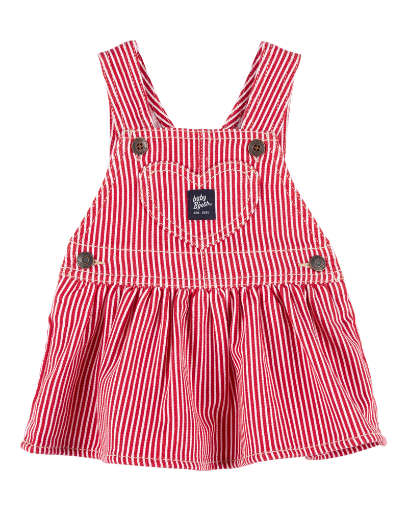 Baby Hickory Stripe Twill Jumper Dress, image 1 of 3 slides