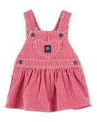 Baby Hickory Stripe Twill Jumper Dress, image 1 of 3 slides