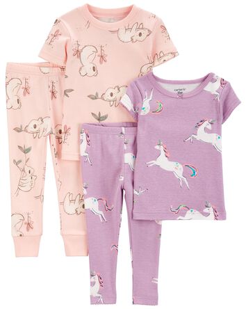 Baby 4-Piece 100% Snug Fit Cotton Pajamas, 