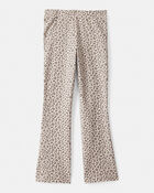 Girls Cotton Leopard Stretch Flare Leggings, image 2 of 4 slides