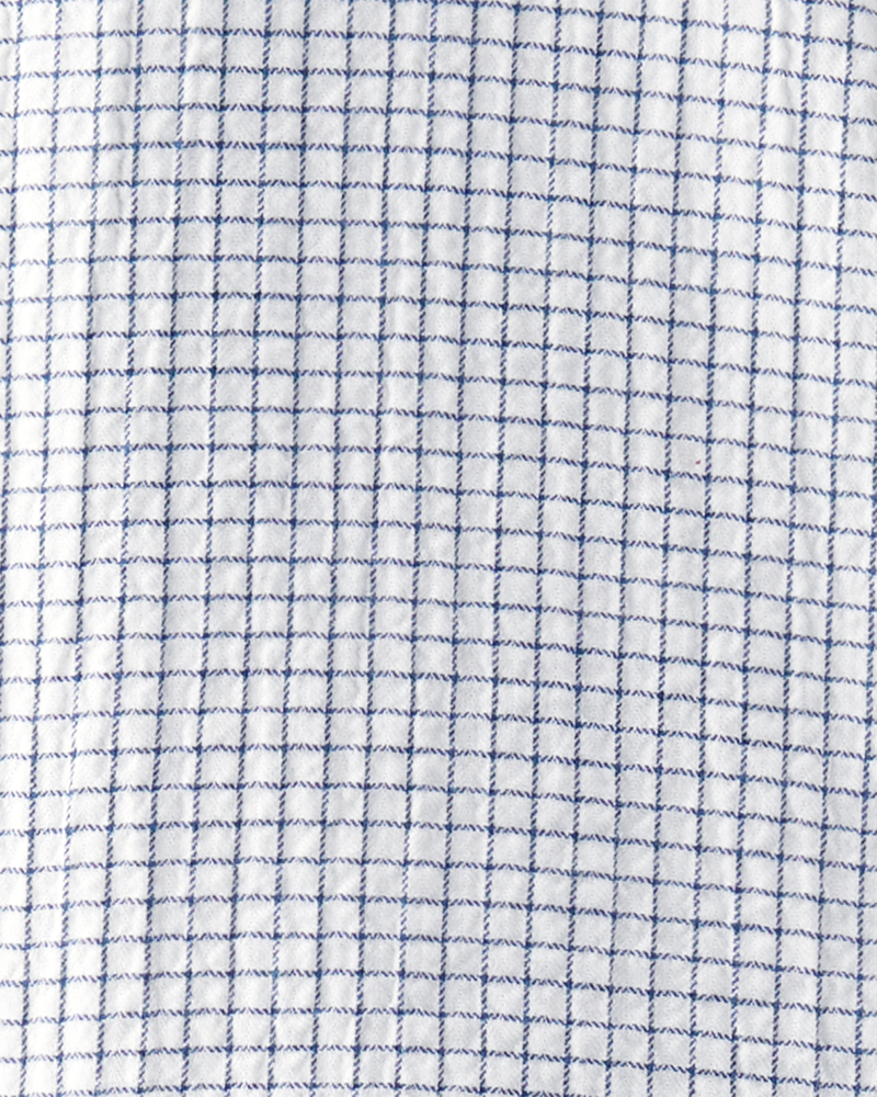 Toddler 2-Piece Organic Cotton Crinkled Seersucker Checkered-Print Set, image 4 of 4 slides