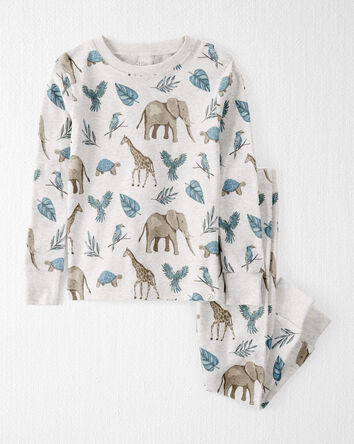 Toddler Safari Print Organic Cotton 2-Piece Pajamas, 