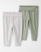Baby Girl 2-Pack Organic Cotton Grow-With-Me Joggers, image 1 of 7 slides