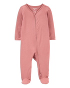 Baby Girl Zip-Up PurelySoft Sleep & Play Pajamas, image 1 of 5 slides