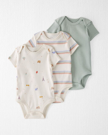 Baby 3-Pack Organic Cotton Rib Bodysuits
, 