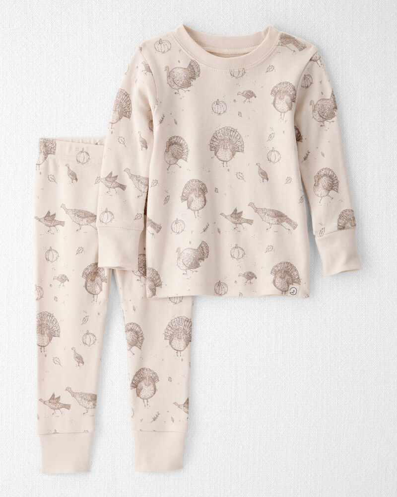 Baby Organic Cotton Pajamas in Turkey Gobbler Print, image 1 of 5 slides