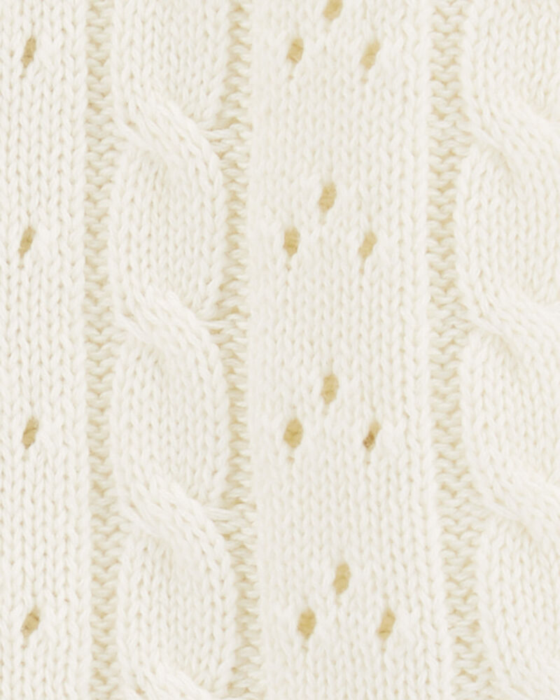 Baby Pointelle Button-Front Sweater Knit Cardigan, image 2 of 4 slides