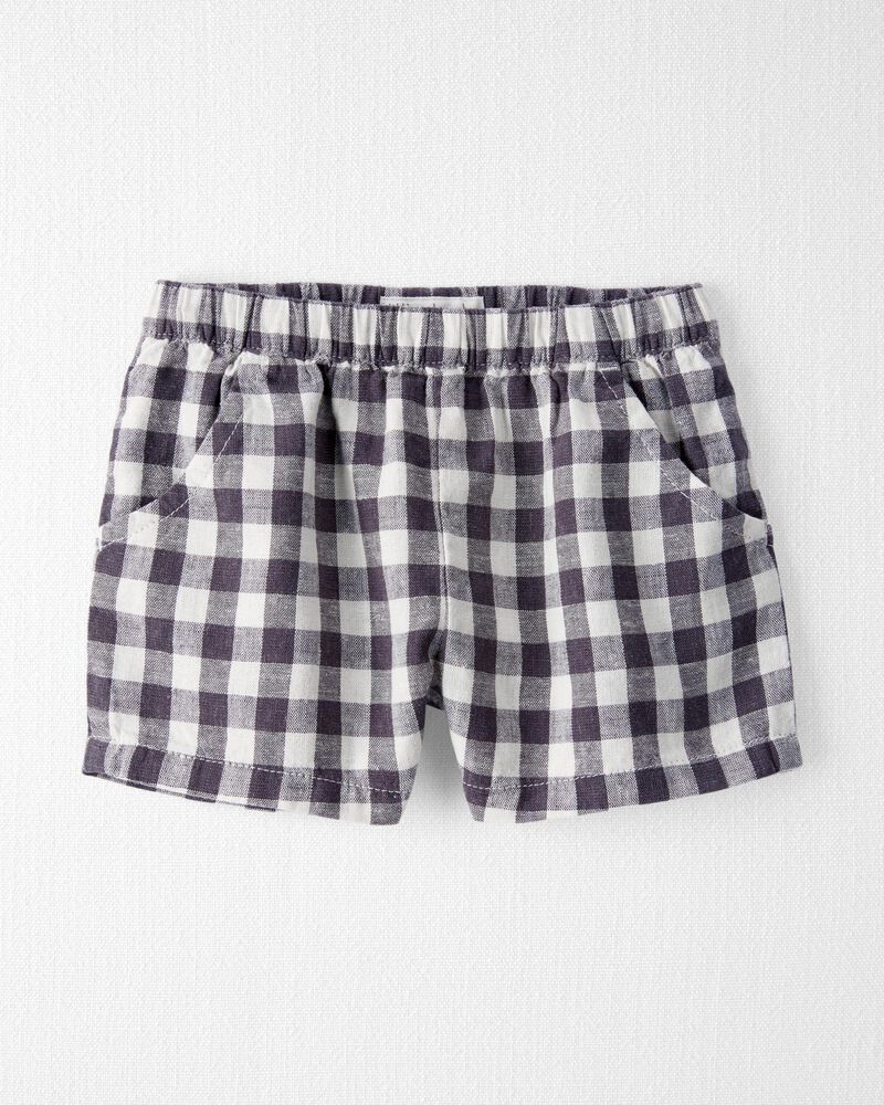 Baby Gingham Shorts Made With Linen , image 1 of 3 slides