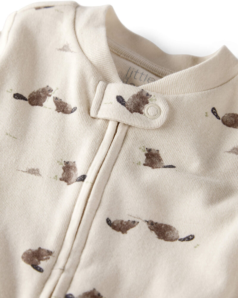 Baby Organic Cotton Sleep & Play Pajamas in Beavers' Creek Print, image 2 of 5 slides