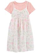 Pink/Floral - Kid 2-Piece 90's Babydoll Dress