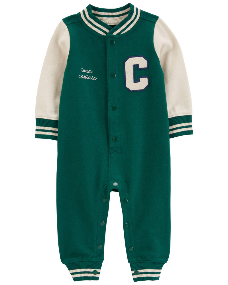 Baby Varsity Button-Down Jumpsuit, image 1 of 3 slides