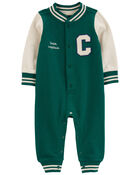 Baby Varsity Button-Down Jumpsuit, image 1 of 3 slides