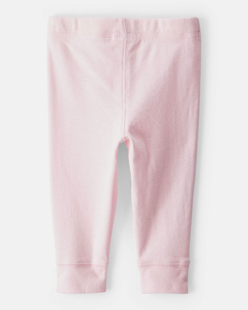 Baby 2-Pack Ruffle-Detail Cotton Pants - Grey/Pink, image 3 of 6 slides