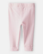 Baby 2-Pack Ruffle-Detail Cotton Pants - Grey/Pink, image 3 of 6 slides