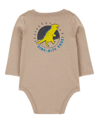Baby Dino-Mite Dude Dinosaur Long-Sleeve Bodysuit, image 2 of 5 slides
