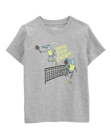 Toddler Tennis Short-Sleeve Graphic Tee - Grey, 