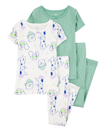 Kid 4-Piece Dog Cotton Pajamas, 