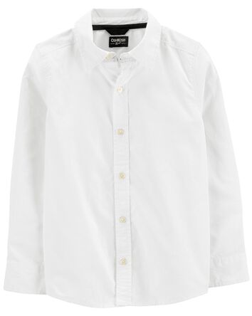 Long Sleeve Button-Front Uniform Shirt, 