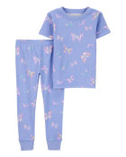 Toddler 4-Piece Snug Fit 100% Cotton Pajamas - Pink/Blue, image 3 of 5 slides