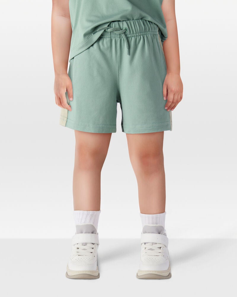 Toddler Colorblock Pull-On Active Shorts - Green, image 2 of 6 slides