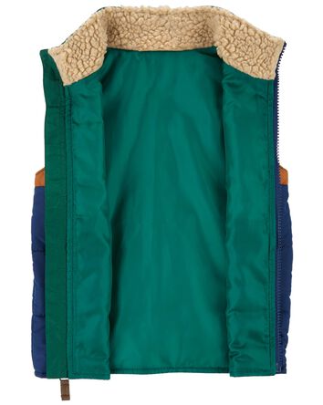 Toddler Colorblock Zip-Up Puffer Vest, 