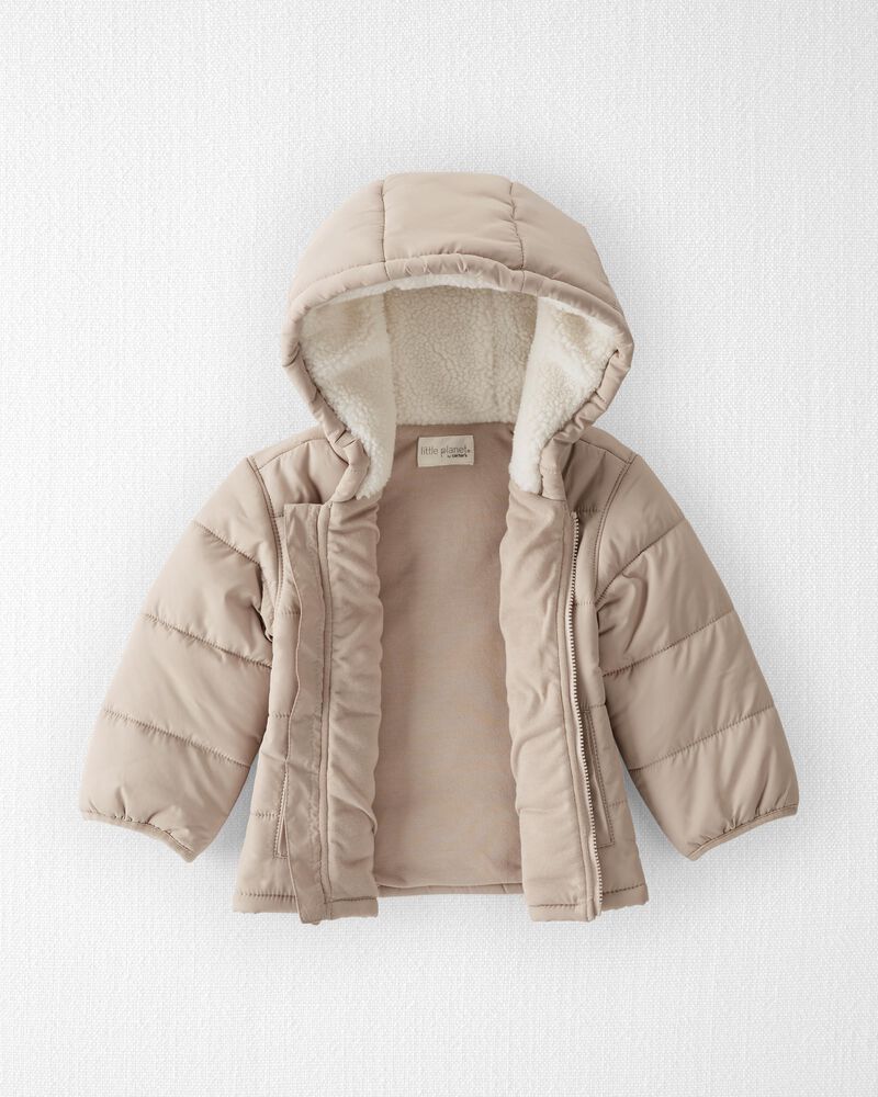 Baby Recycled Puffer Jacket in Tan, image 2 of 5 slides