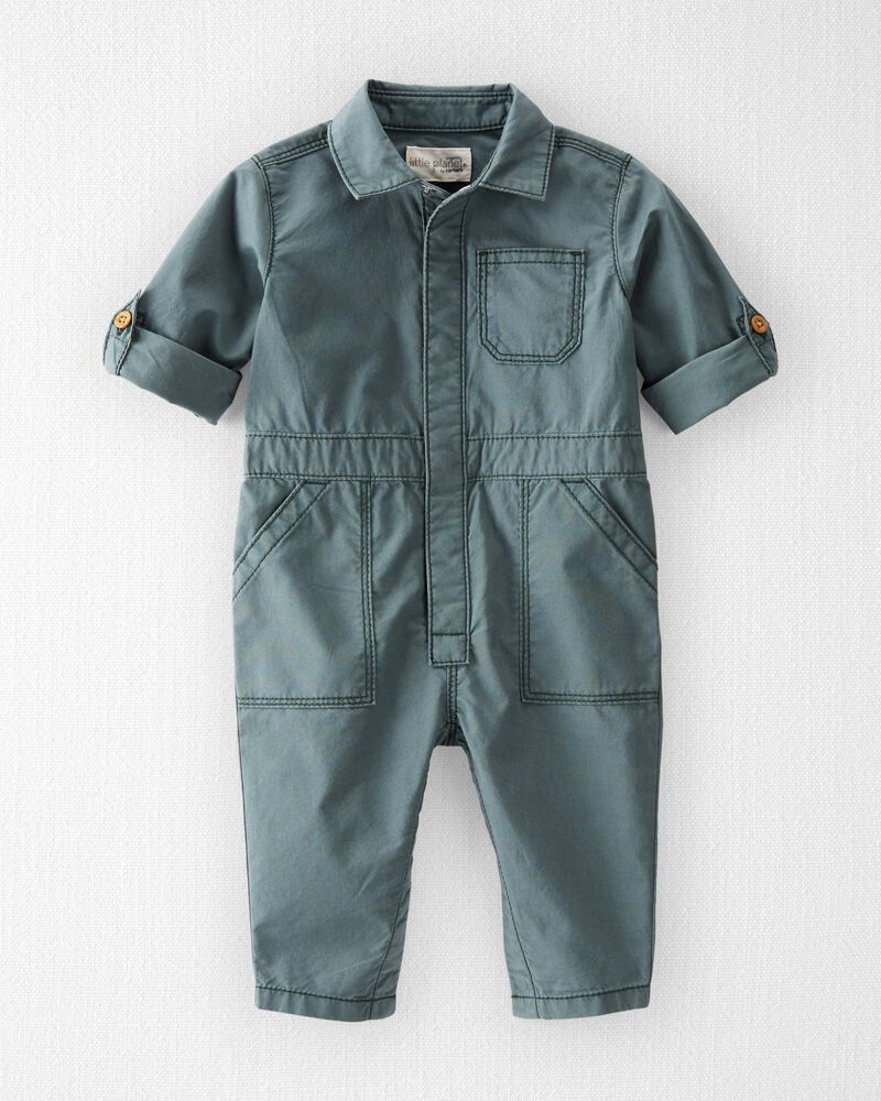 Baby Organic Cotton Smile Everyday Utility Jumpsuit, image 1 of 5 slides